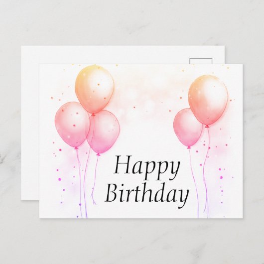 Happy birthday briefkaarten (Voorkant / Achterkant)