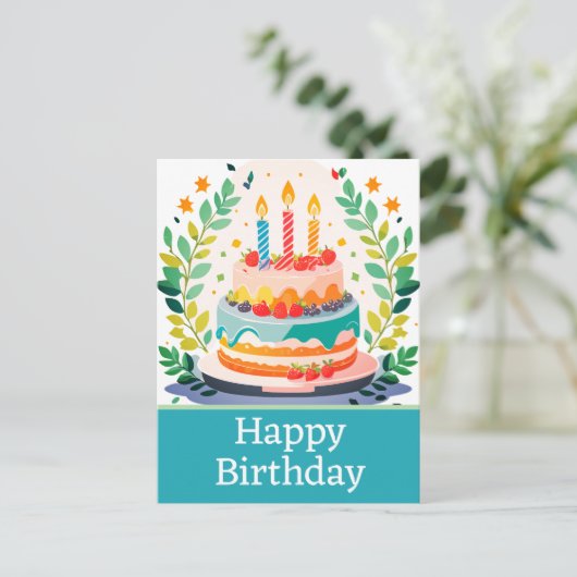 Happy birthday briefkaarten (Staand voorkant)