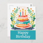 Happy birthday briefkaarten (Voorkant / Achterkant)