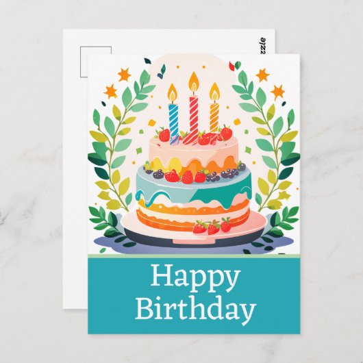 Happy birthday briefkaarten (Voorkant / Achterkant)