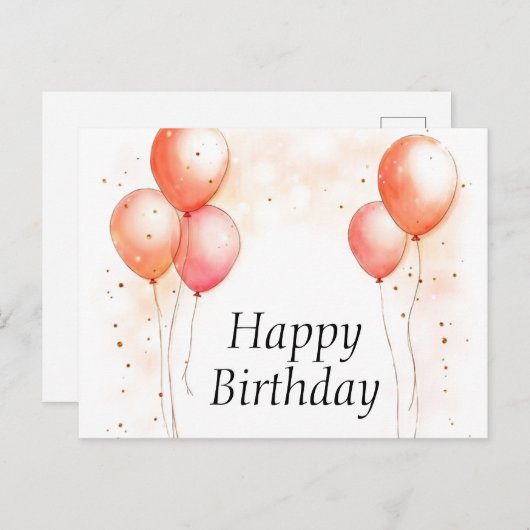 Happy birthday briefkaarten (Voorkant / Achterkant)