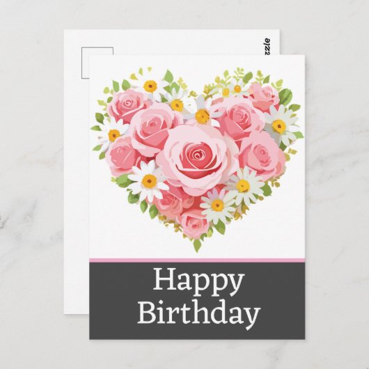 Happy birthday briefkaarten (Voorkant / Achterkant)