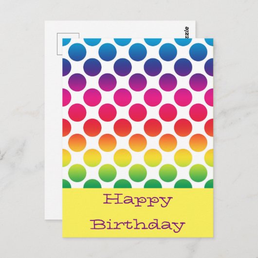 Happy birthday briefkaarten (Voorkant / Achterkant)