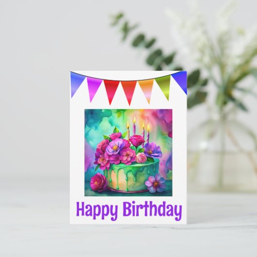 Happy birthday briefkaarten (Staand voorkant)