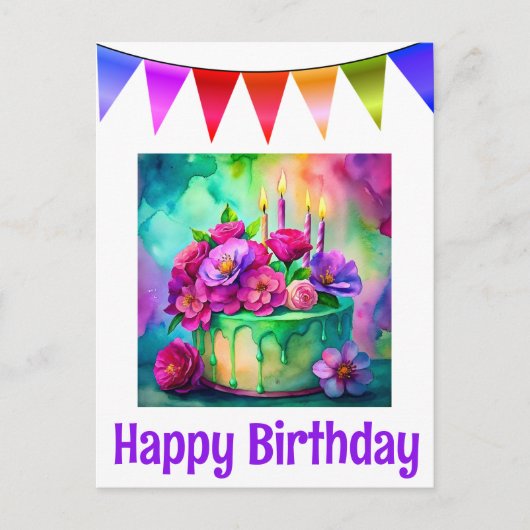 Happy birthday briefkaarten (Voorkant)