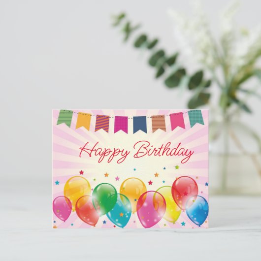 Happy birthday briefkaarten (Staand voorkant)