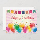 Happy birthday briefkaarten (Voorkant / Achterkant)