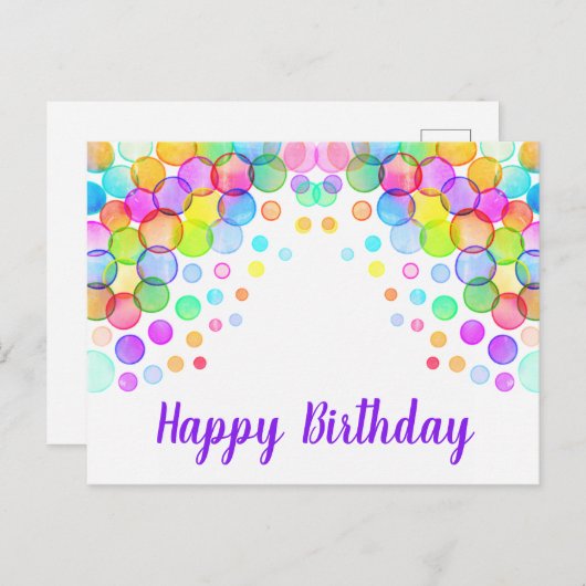 Happy birthday briefkaarten (Voorkant / Achterkant)