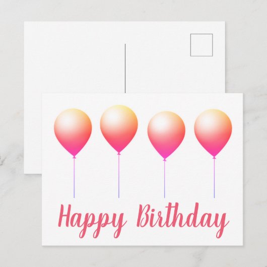 Happy birthday briefkaarten (Voorkant / Achterkant)