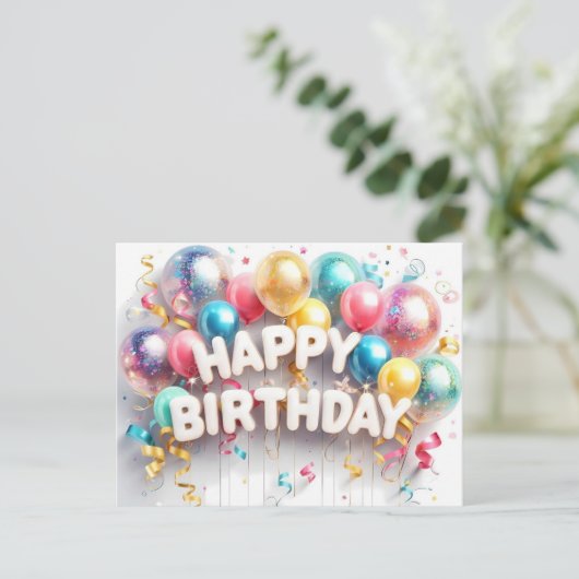 Happy birthday briefkaarten, bulk, betaalbaar briefkaart (Staand voorkant)