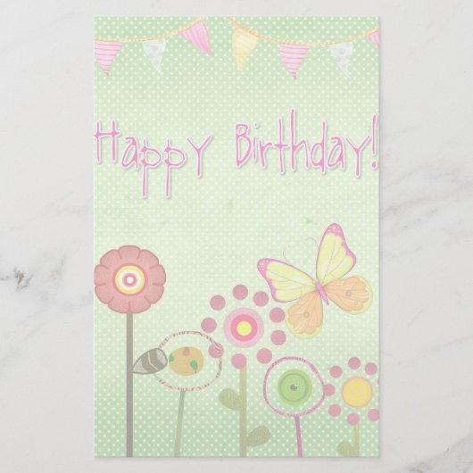 Happy Birthday Briefpapier (Voorkant)