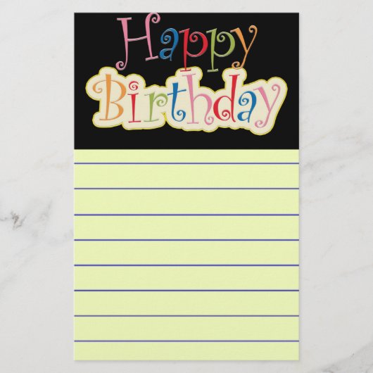Happy Birthday Briefpapier (Voorkant)