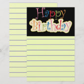 Happy Birthday Briefpapier (Voorkant / Achterkant)