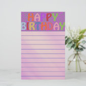 Happy Birthday Briefpapier (Staand voorkant)