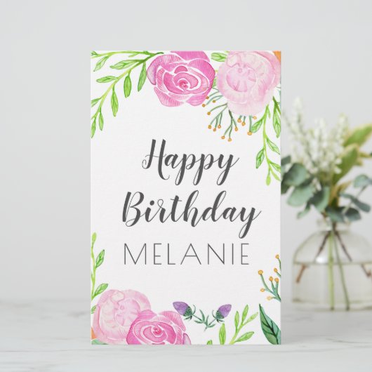 Happy Birthday Briefpapier (Staand voorkant)