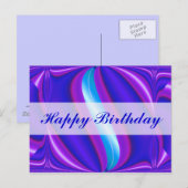 Happy Birthday bright blue Briefkaart (Voorkant / Achterkant)