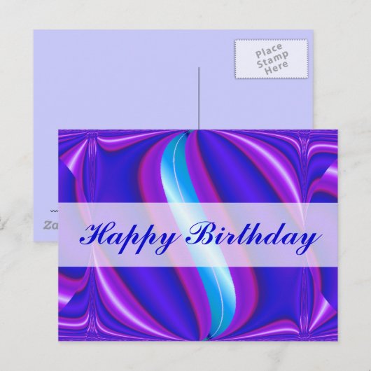 Happy Birthday bright blue Briefkaart (Voorkant / Achterkant)