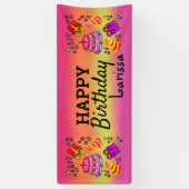 Happy Birthday Bright Colorful Cheerful Sweet Spandoek (Verticaal)