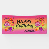 Happy Birthday Bright Colorful Cheerful Sweet Spandoek (Horizontaal)