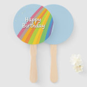 Happy Birthday Bright & Colorful Rainbow Handwaaier (Voorkant en achterkant)