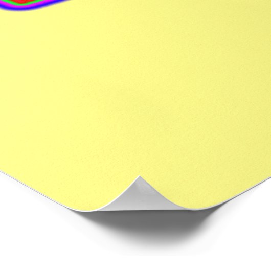 Happy Birthday Bright Omlijnde Tekst met Naam Poster (Hoek)