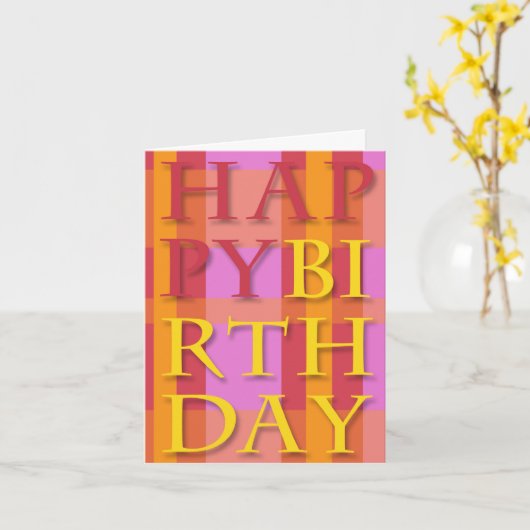 Happy Birthday Bright-tekstkaart Kaart (Gele Bloem)