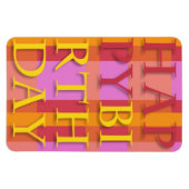 Happy Birthday Bright Text Premium Flexi Magnet Magneet (Horizontaal)