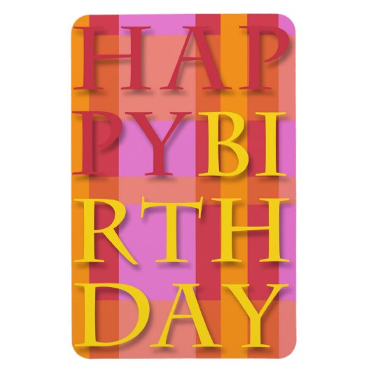 Happy Birthday Bright Text Premium Flexi Magnet Magneet (Verticaal)