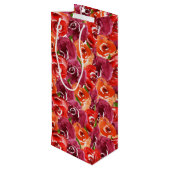 Happy Birthday Bright Waterverf Flowers Wijn Cadeautas (Achterkant Gekanteld)