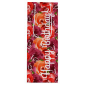 Happy Birthday Bright Waterverf Flowers Wijn Cadeautas (Voorkant)