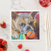 Happy Birthday Brindle Boston Terrier Servet (Insitu)