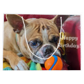 Happy Birthday Brindle Bostyon Terrier Groot Cadeauzakje (Achterkant)