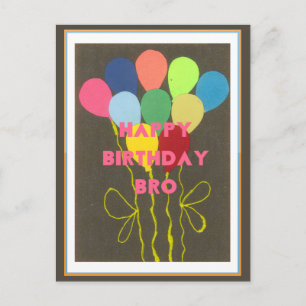 Happy Birthday Bro Briefkaart Horizontale Sjabloon