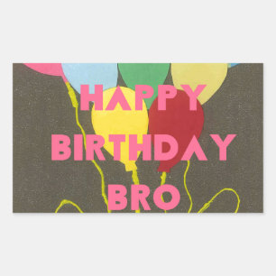 Happy Birthday Bro Rechthoekige Sticker