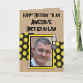Happy Birthday broer in de wet foto geel Kaart (Voorkant)