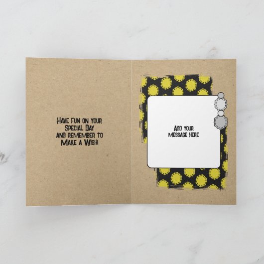 Happy Birthday broer in de wet foto geel Kaart (Binnen)