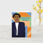 Happy Birthday Brother African American Kaart (Gele Bloem)