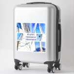 Happy Birthday Brother Artistic White Sails Sticker<br><div class="desc">Happy Birthday Brother Artistic White Sails Collage is een collage van golfzeilen. Vaders spelen een rol in het leven van elk kind die niet door anderen kan worden vervuld. Geef de kapitein van de familie een nautisch thema voor zijn verjaardag. Perfecte Turkse gevaccineerde vibes voor Agean-liefhebbers en zeilliefhebbers rond de...</div>