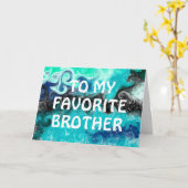 Happy Birthday Brother | Blauw, Blauwgroen en zwar Kaart (Gele Bloem)