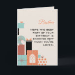 Happy Birthday Brother Card Kaart<br><div class="desc">Dit gelukkige verjaardagsontwerp is perfect voor een vader,  broer,  oom,  vriend of baas. Zeg gelukkige verjaardag in stijl met dit moderne en eenvoudige ontwerp.</div>