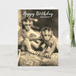 Happy Birthday Brother Cute Monkeys Birthday Kaart<br><div class="desc">Happy Birthday Brother Cute Monkeys Birthday</div>