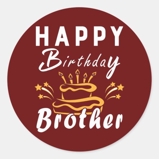 Happy Birthday Brother Fun Family Matching Outfit Ronde Sticker (Voorkant)