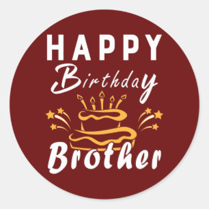 Happy Birthday Brother Fun Family Matching Outfit Ronde Sticker