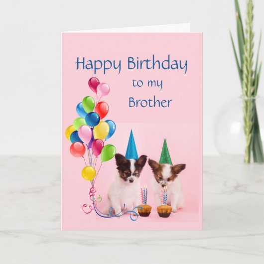 Happy Birthday Brother Funny Dogs Kaart (Voorkant)