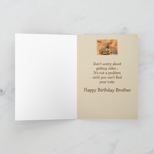 Happy Birthday Brother Funny Squirrel Humor Kaart (Binnen)