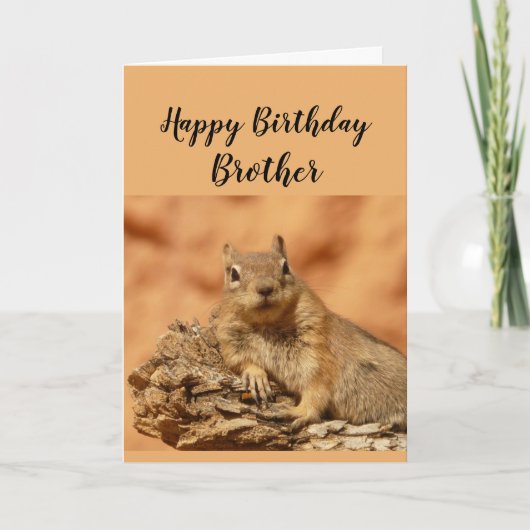 Happy Birthday Brother Funny Squirrel Relax Kaart (Voorkant)