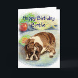Happy Birthday Brother Haal veel te veel Humor Box Kaart<br><div class="desc">Heeft een broer die van boxers houdt,  honden of blauw voelt over hun leeftijd? Ze zijn niet erg enthousiast over hun verjaardag. Deze trieste Boxer-hond zal ze opvrolijken.</div>