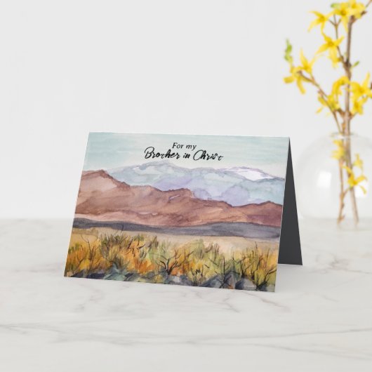 Happy Birthday Brother in Christ Desert Landscape Kaart (Gele Bloem)