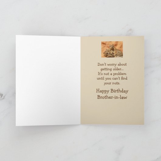 Happy Birthday Brother-in-law Funny Squirrel Humor Kaart (Binnen)