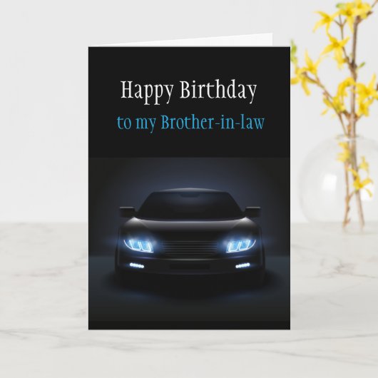 Happy Birthday Brother-in-law New Car Exciting Kaart (Gele Bloem)